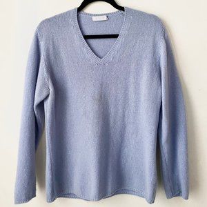 Prada Men's V-Neck Cashmere Sweater, Blue